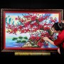 TRANH ĐÁ QUÝ 3D CÀNH ĐÀO TÀI LỘC (1M42 * 1M) - TDQHD142