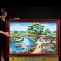 TRANH ĐÁ QUÝ PHONG CẢNH LÀNG QUÊ 1M4*1M TDQLQ01