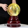 QUẢ CẦU OBSIDIAN VÀNG 11KG - 21CM + ĐẾ ĐÈN XOAY