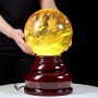 QUẢ CẦU OBSIDIAN VÀNG 13,04KG - 22,7CM + ĐẾ ĐÈN XOAY