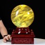 QUẢ CẦU OBSIDIAN VÀNG 13,69KG - 23CM + ĐẾ ĐÈN XOAY