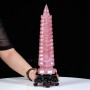 THÁP VĂN XƯƠNG THẠCH ANH HỒNG 1,83KG - 30CM + ĐẾ ĐEN