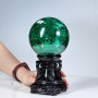 QUẢ CẦU ĐÁ LÔNG CÔNG MALACHITE 3,21KG - 11,8CM + ĐẾ ĐEN