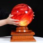 QUẢ CẦU ĐÁ OBSIDIAN ĐỎ 14,1KG - 23CM + ĐẾ ĐÈN XOAY