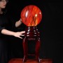 QUẢ CẦU ĐÁ OBSIDIAN ĐỎ 29,95KG - 30CM + ĐÔN XOAY CÓ ĐÈN