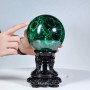 QUẢ CẦU ĐÁ LÔNG CÔNG MALACHITE 3,6KG - 12,2CM + ĐẾ ĐEN