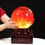 QUẢ CẦU ĐÁ OBSIDIAN ĐỎ 14,2KG - 23,2CM + ĐẾ ĐÈN XOAY
