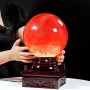 QUẢ CẦU ĐÁ OBSIDIAN ĐỎ 11,7KG - 21,6CM + ĐẾ ĐÈN XOAY (CD270112 )
