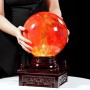 QUẢ CẦU ĐÁ OBSIDIAN ĐỎ 17,16KG - 24,5CM + ĐẾ ĐÈN XOAY (CD13172 )