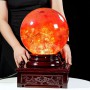 QUẢ CẦU ĐÁ OBSIDIAN ĐỎ 24,4KG - 27,6CM + ĐẾ XOAY CÓ ĐÈN (CD77)
