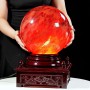 QUẢ CẦU ĐÁ OBSIDIAN ĐỎ 26,4KG - 28,2CM + ĐẾ XOAY CÓ ĐÈN (CD262)