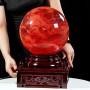 QUẢ CẦU ĐÁ OBSIDIAN ĐỎ 26,4KG - 28,2CM + ĐẾ XOAY CÓ ĐÈN (CD262)