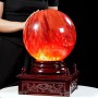 QUẢ CẦU ĐÁ OBSIDIAN ĐỎ 27,8KG - 28,6CM + ĐẾ XOAY CÓ ĐÈN (CD270125)
