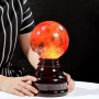 QUẢ CẦU ĐÁ OBSIDIAN ĐỎ 2,54KG - 12,6CM + ĐẾ ĐÈN XOAY