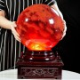 QUẢ CẦU ĐÁ OBSIDIAN ĐỎ 33,3KG - 30,6CM + ĐẾ XOAY CÓ ĐÈN