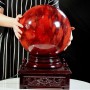 QUẢ CẦU ĐÁ OBSIDIAN ĐỎ 33,3KG - 30,6CM + ĐẾ XOAY CÓ ĐÈN