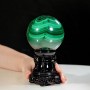 QUẢ CẦU ĐÁ LÔNG CÔNG MALACHITE 1,34KG - 8,8CM