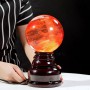 QUẢ CẦU ĐÁ OBSIDIAN ĐỎ 3KG - 14CM + ĐẾ ĐÈN XOAY