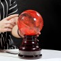 QUẢ CẦU ĐÁ OBSIDIAN ĐỎ 3KG - 14CM + ĐẾ ĐÈN XOAY