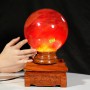 QUẢ CẦU ĐÁ OBSIDIAN ĐỎ 5,35KG - 16,6CM + ĐẾ ĐÈN XOAY