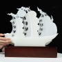 THUYỀN BUỒM - THUẬN BUỒM XUÔI GIÓ NGỌC ONYX TRẮNG 40CM (MẪU 3)