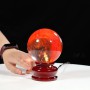 QUẢ CẦU ĐÁ OBSIDIAN ĐỎ 1,35KG - 10,6CM + ĐẾ ĐÈN