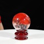 QUẢ CẦU ĐÁ OBSIDIAN ĐỎ 1,38KG - 10,6CM + ĐẾ ĐÈN