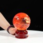 QUẢ CẦU ĐÁ OBSIDIAN ĐỎ 1,56KG - 11,2CM + ĐẾ ĐÈN