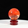 QUẢ CẦU ĐÁ OBSIDIAN ĐỎ 1,56KG - 11,2CM + ĐẾ ĐÈN