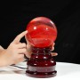 QUẢ CẦU ĐÁ OBSIDIAN ĐỎ 2,44KG - 12,8CM + ĐẾ ĐÈN XOAY
