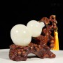 QUÀ TẶNG PHONG THỦY - HỒ LÔ NGỌC ONYX TRẮNG KÈM ĐẾ