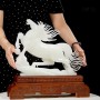 TƯỢNG NGỰA ĐÁ PHONG THỦY NGỌC ONYX TRẮNG 6,6KG -  43CM
